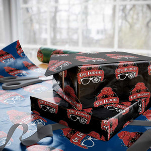 Funny Christmas Movie Wrapping Paper Roll Oh Fudge Buffalo Plaid Printed Graphic Beanie Cap Xmas Light TS11 Black Print Your Wear