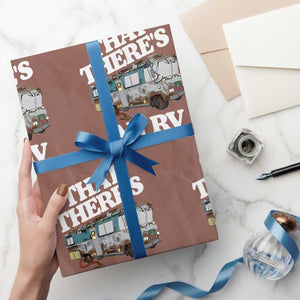 Funny Christmas Movie Wrapping Paper Roll That There's An RV Led Lights Camping Motorhome TS11 Mocha Print Your Wear