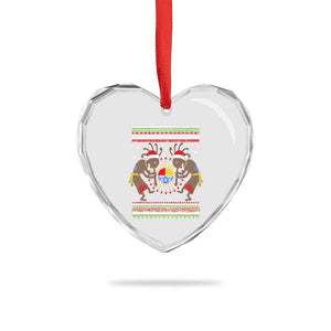 Funny Christmas Native American Heart Crystal Glass Ornament Santa Kokopeli Medicine Wheel TS11 Print Your Wear