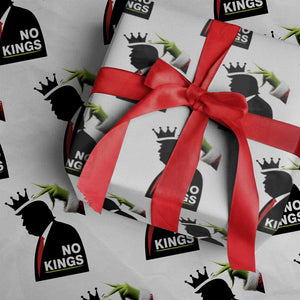 Funny Christmas No Kings in America Wrapping Paper Roll TS10 White Print Your Wear