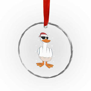 Funny Christmas Offensive Rude Duck Crystal Glass Ornament I Dont Give A Duck Middle Finger Xmas TS11 Print Your Wear