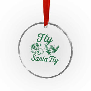 Funny Fly Santa Fly Crystal Glass Ornament Christmas Football PFE TS11 Print Your Wear