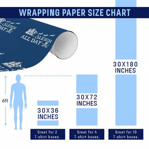 Funny Christmas Pirate Wrapping Paper Roll Sleigh All Day Pirate Skull Ship TS11 Print Your Wear