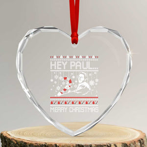 Funny Christmas Psycho Heart Crystal Glass Ornament Hey Paul Merry Christmas Serrial Killer Movie TS11 Transparent Glass 3'' Heart Print Your Wear