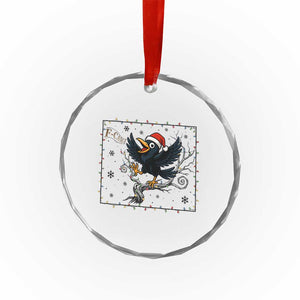 Funny Christmas Raven Lovers Crystal Glass Ornament F Caw F Joke Gift TS12 Print Your Wear