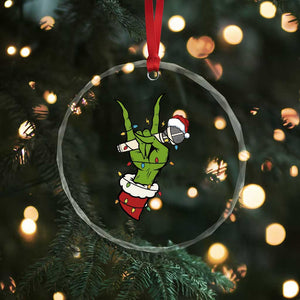 Funny Christmas Rock Crystal Glass Ornament Rock Green Hand Style Xmas TS14 Print Your Wear