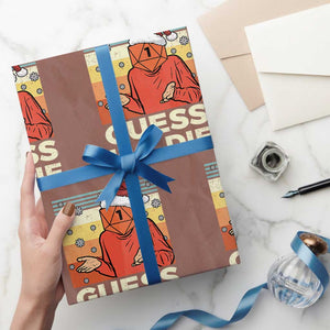 Funny Christmas Rpg Gamer Wrapping Paper Roll Guess l Will Die Retro Dice Santa Hat TS11 Mocha Print Your Wear