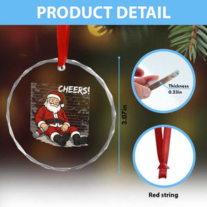 Funny Christmas Santa Claus Drinking Beer Crystal Glass Ornament Wonderful Time TS10 Print Your Wear