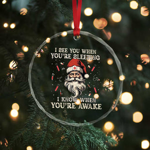 Funny Christmas Santa Doctor Medical Crystal Glass Ornament I See You When You're Sleeping I Know When You're Awake TS11 Print Your Wear
