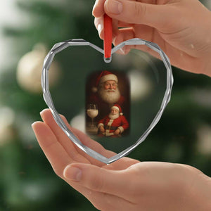 Funny Christmas Santa Drinking Milk Dank Meme Heart Crystal Glass Ornament TS11 Print Your Wear