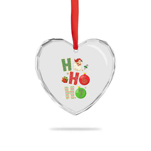 Funny Christmas Santa Ho Ho Ho 67 Heart Crystal Glass Ornament Six Seven Meme 6 7 Xmas Bauble TS11 Print Your Wear