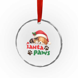 Funny Christmas Santa Paws Dogs And Cats Crystal Glass Ornament TS09 Print Your Wear