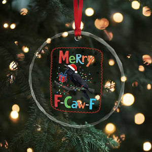 Funny Christmas Santa Raven Crystal Glass Ornament Merry F Caw F Joke Gift TS12 Print Your Wear