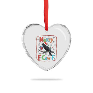 Funny Christmas Santa Raven Heart Crystal Glass Ornament Merry F Caw F Joke Gift TS12 Print Your Wear