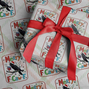 Funny Christmas Santa Raven Wrapping Paper Roll Merry F Caw F Joke Gift TS12 Christmas Plaid Print Your Wear