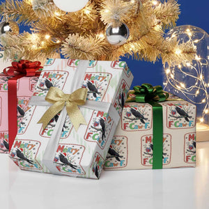 Funny Christmas Santa Raven Wrapping Paper Roll Merry F Caw F Joke Gift TS12 Print Your Wear