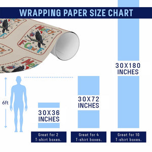 Funny Christmas Santa Raven Wrapping Paper Roll Merry F Caw F Joke Gift TS12 Print Your Wear