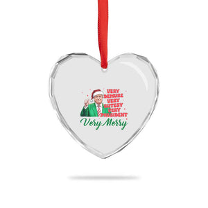 Funny Christmas Santa Trump Heart Crystal Glass Ornament Very Demure Very Cutesy Very President Very Merry TS11 Print Your Wear