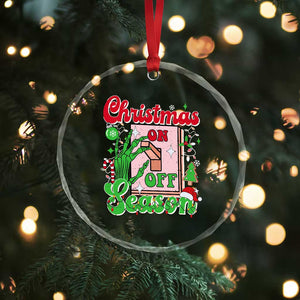 Funny Christmas Season Crystal Glass Ornament Switch Red And Green Skeleton Hand TS11 Print Your Wear