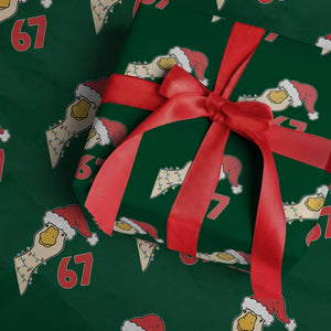 Funny Christmas Silly Goose 67 Meme Festive Holiday Wrapping Paper Roll TS11 Green Print Your Wear