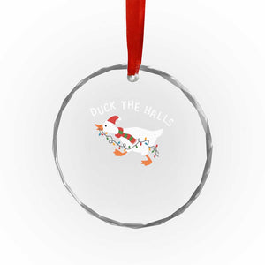 Funny Christmas Silly Goose Crystal Glass Ornament Funny Duck the Halls TS10 Print Your Wear