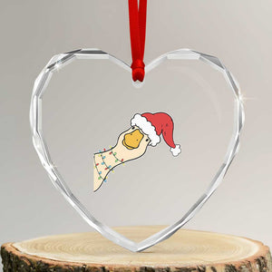 Funny Christmas Silly Goose Festive Holiday Heart Crystal Glass Ornament TS11 Transparent Glass 3'' Heart Print Your Wear