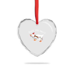 Funny Christmas Silly Goose Heart Crystal Glass Ornament Funny Duck the Halls TS10 Print Your Wear