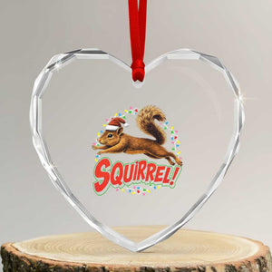 Funny Christmas Squirrel Heart Crystal Glass Ornament Xmas Vacation Holiday Movie TS11 Transparent Glass 3'' Heart Print Your Wear