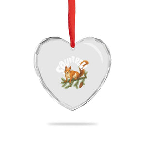 Funny Christmas Squirrel Heart Crystal Glass Ornament Xmas Vacation Holiday Movie Pine Tree TS11 Print Your Wear