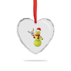 Funny Christmas Tennis Snowman Heart Crystal Glass Ornament Tennis Lover Gift TS12 Print Your Wear