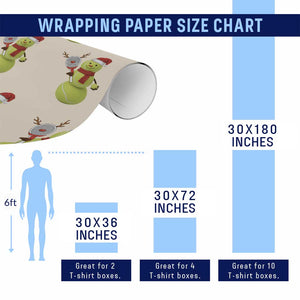 Funny Christmas Tennis Snowman Wrapping Paper Roll Tennis Lover Gift TS12 Print Your Wear