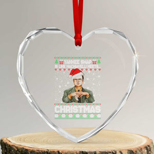 Funny Christmas Office Movie Heart Crystal Glass Ornament Yankee Swap Is Like Machiavelli Meets Christmas TS11 Transparent Glass 3'' Heart Print Your Wear
