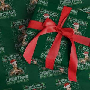 Funny Christmas Office Movie Wrapping Paper Roll Yankee Swap Is Like Machiavelli Meets Christmas TS11 Green Print Your Wear