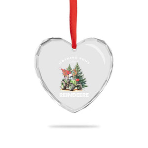 Funny Christmas Tractor Heart Crystal Glass Ornament Nothing Runs Like A Reindeere Farmers TS11 Print Your Wear