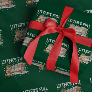 Funny Christmas Vacation Litter's Full Cat Wrapping Paper Roll Xmas Movie TS11 Green Print Your Wear