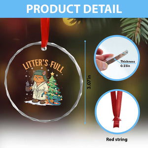 Funny Christmas Vacation Movie Litter's Full Cat Crystal Glass Ornament Xmas Tree TS11 Print Your Wear