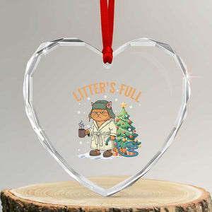 Funny Christmas Vacation Movie Litter's Full Cat Heart Crystal Glass Ornament Xmas Tree TS11 Transparent Glass 3'' Heart Print Your Wear