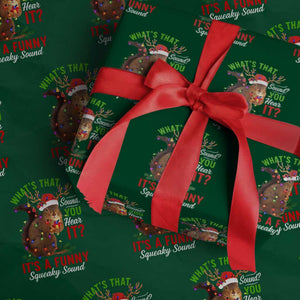 Funny Christmas Vacation Squirrel Movie Wrapping Paper Roll Whats That Sound You Hear It It Is A Funny Squeaky Sound TS11 Green Print Your Wear