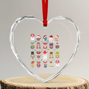 Funny Christmas Viking Heart Crystal Glass Ornament Nordic Cute Viking Warriors TS11 Transparent Glass 3'' Heart Print Your Wear