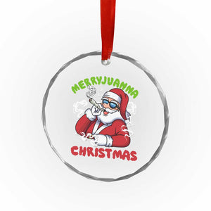 Funny Christmas Weed Crystal Glass Ornament Merryjuanna Christmas Santa Xmas TS11 Print Your Wear