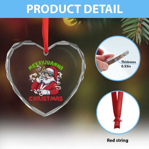 Funny Christmas Weed Heart Crystal Glass Ornament Merryjuanna Christmas Santa Xmas TS11 Print Your Wear