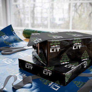 Funny Christmas Weed Wrapping Paper Roll Let's Get Lit Weeds Xmas Tree TS11 Black Print Your Wear