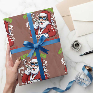 Funny Christmas Weed Wrapping Paper Roll Merryjuanna Christmas Santa Xmas TS11 Mocha Print Your Wear