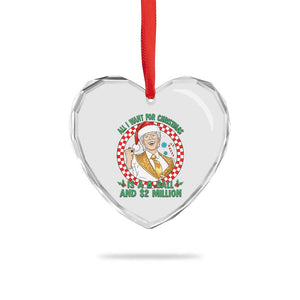 Funny Christmas Wish Billy Meme Heart Crystal Glass Ornament A 8 Ball and 2 Million Dollars Baby Uncle Santa Hat TS02 Print Your Wear