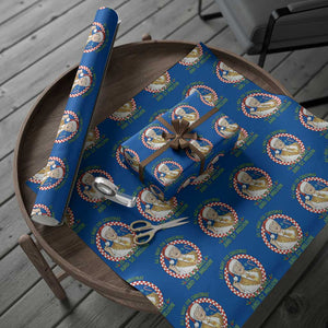 Funny Christmas Wish Billy Meme Wrapping Paper Roll A 8 Ball and 2 Million Dollars Baby Uncle Santa Hat TS02 Blue Print Your Wear