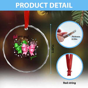 Funny Christmas Witch Pink Goes Good With Green Crystal Glass Ornament TS11 Print Your Wear