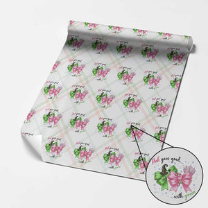 Funny Christmas Witch Pink Goes Good With Green Wrapping Paper Roll TS11 Christmas Plaid Print Your Wear