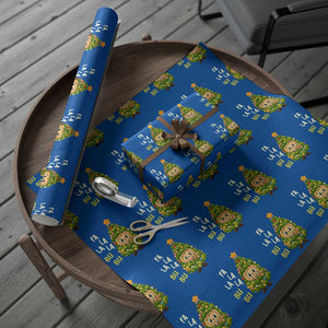 Funny Christmas Wrapping Paper Roll Fa La La La Bu Bu Xmas Song Kawaii Bubu TS10 Blue Print Your Wear