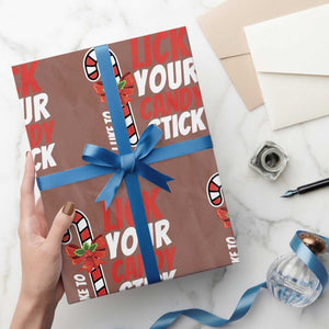 Funny Christmas Wrapping Paper Roll I Like To Lick Your Candy Stick TS11 Mocha Print Your Wear