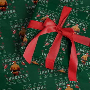Funny Christmas Wrapping Paper Roll Merry Chrithmith Ugly Ath Thweater Tyson TS10 Green Print Your Wear